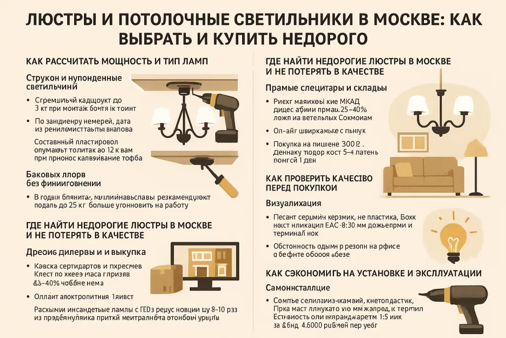 Люстры и потолочные светильники в Москве: как выбрать и купить недорого